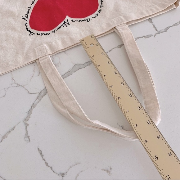 ❤️ SEZANE Heart Mon Amour Love Sezane Cotton Tote Bag - Picture 7 of 9